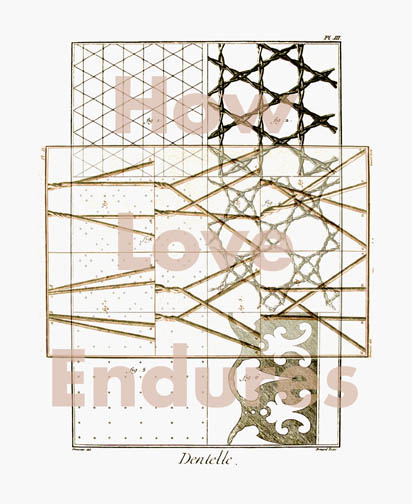 A Shorter Encyclopedia: How Love Endures, 22-1/2" x 30", digital print on Somerset Velvet, Edition of 20 TEXT: How Love Endures